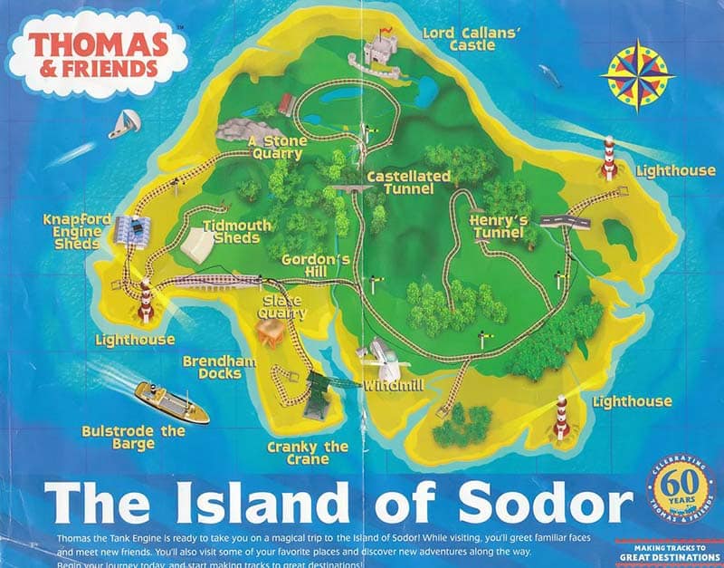 Fictional Locations - Island of Sodor - Thomas the Tank Engine