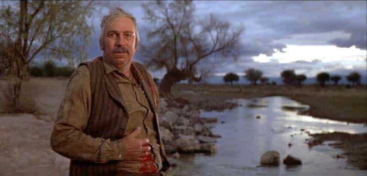 Slim Pickens in Pat Garrett and Billy the Kid ending scene and death