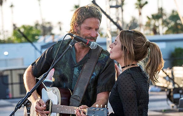 Bradley Cooper and Lady Gaga on stage