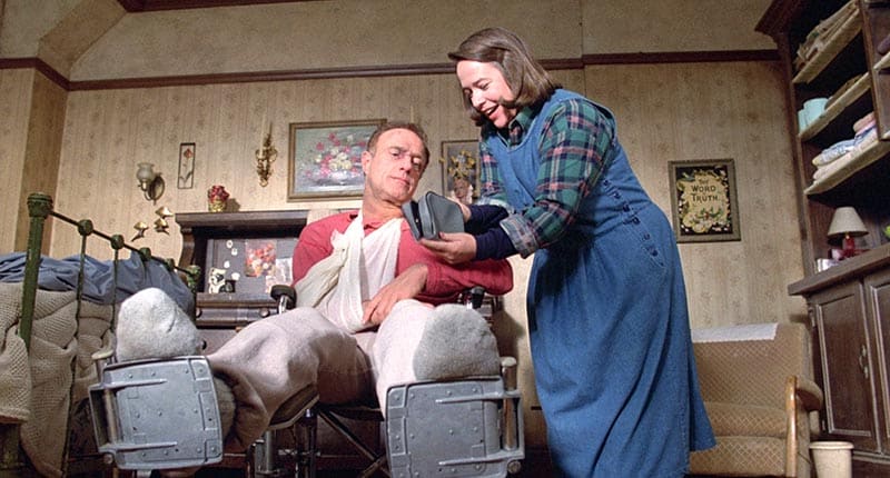 misery, a trapped movie, starring james caan and kathy bates