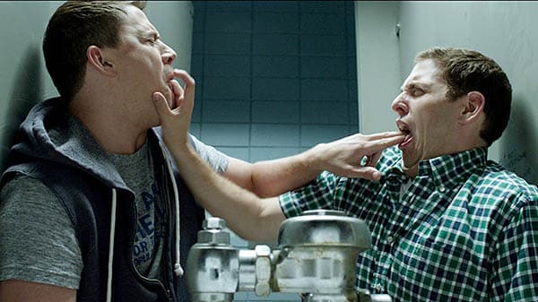 best buddy cop movies ever - 21 jump street - channing tatum and jonah hill as undercover cops in a highschool pretending to be teenagers, vomiting up drugs they ingested as a way to blend in.