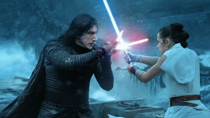 Kylo Ren, aka Ben Solo, fights Rey