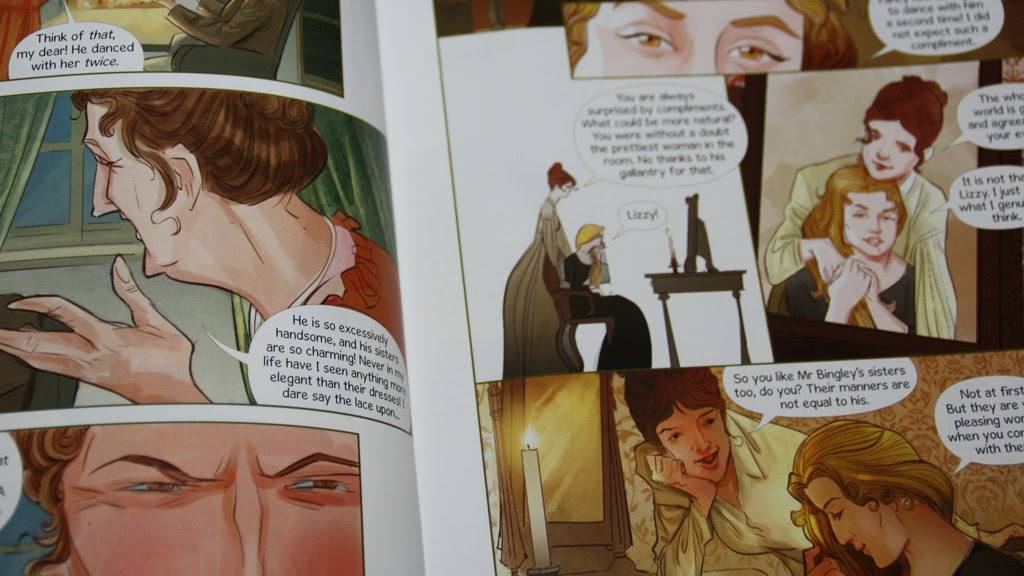 A peak into the family dynamics of the Bennet family from the graphic novel of Jane Austen's Pride and Prejudice.