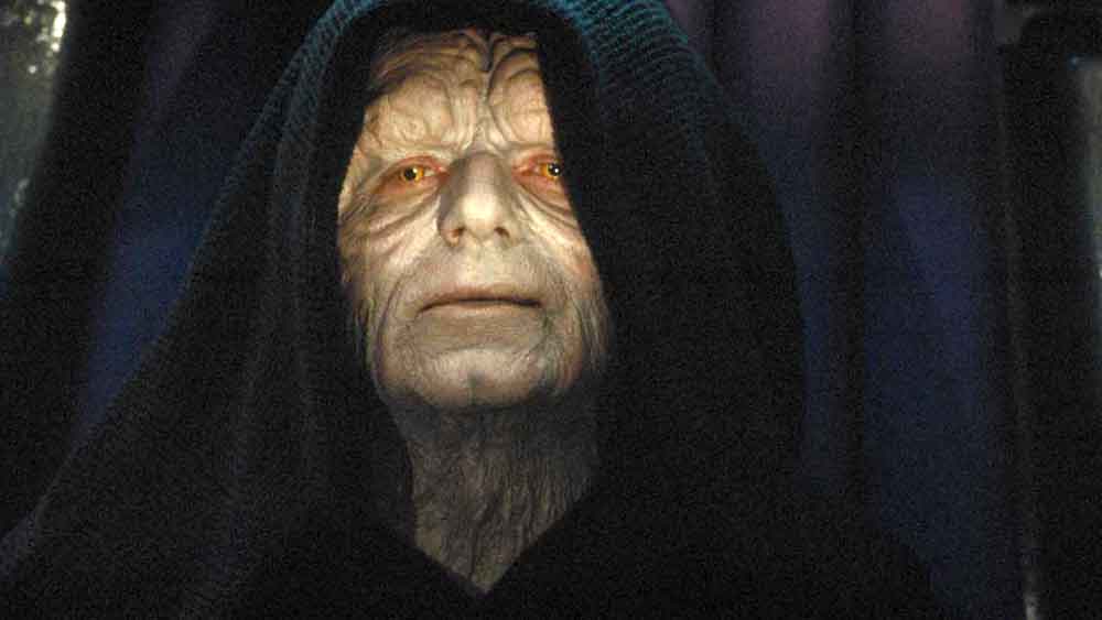 Emperor Palpatine looks on menacingly