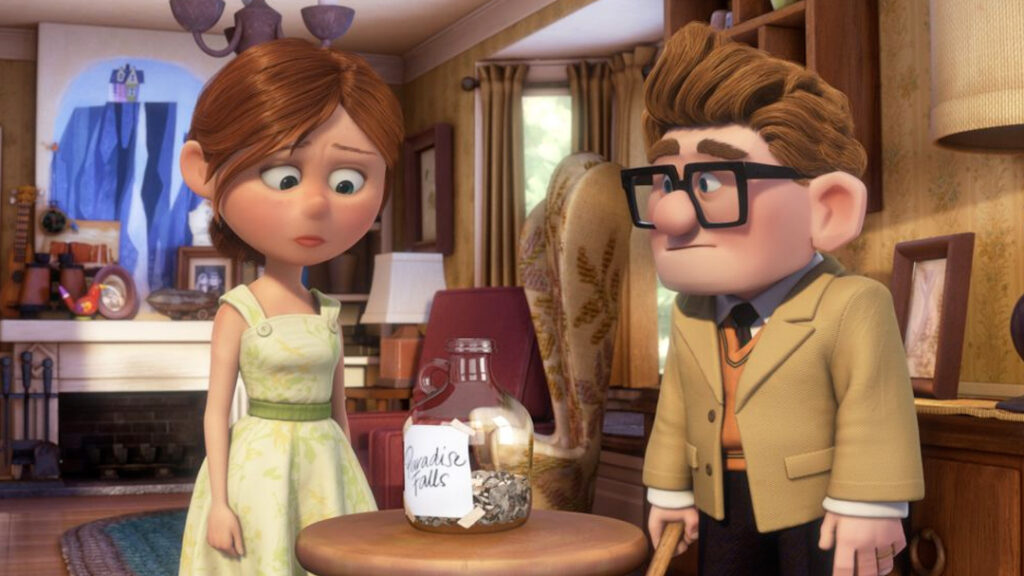 Ellie from Pixar’s Up, representing one of the most emotionally impactful fictional deaths in animated film.